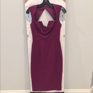 Black Halo Keyhole Back Midi Dress